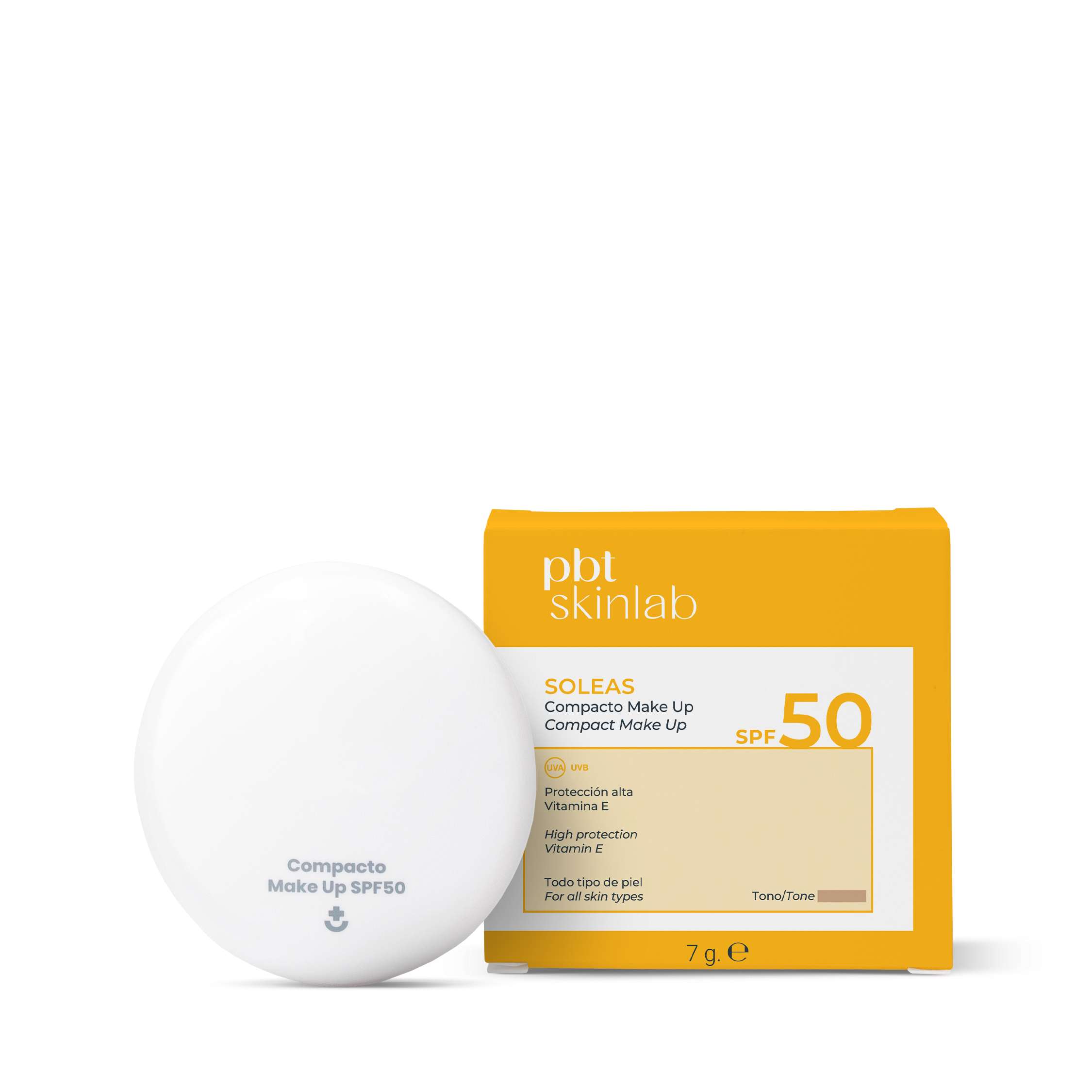 PBT SOLEAS Compacto SPF50 7 g - PBT Skinlab