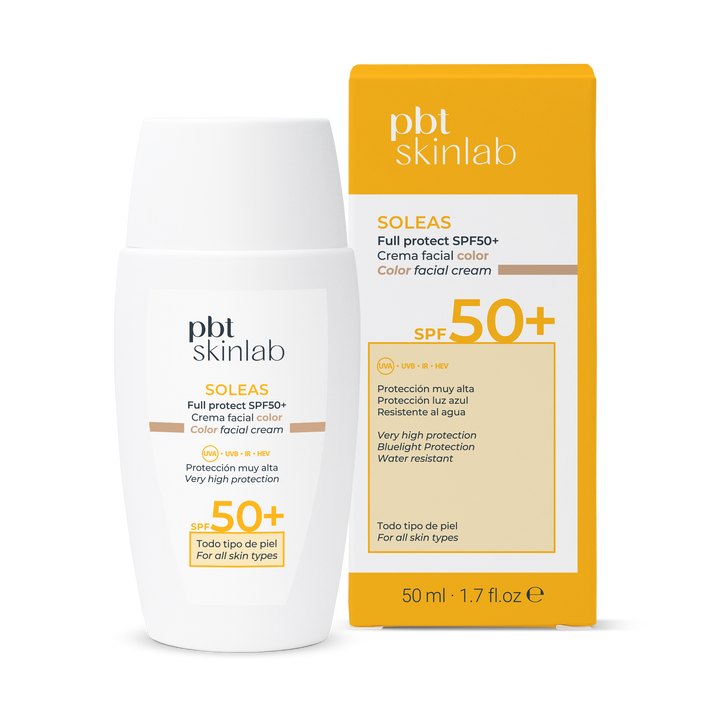 PBT SOLEAS Full Protect SPF50+ con Color 50 ml - PBT Skinlab