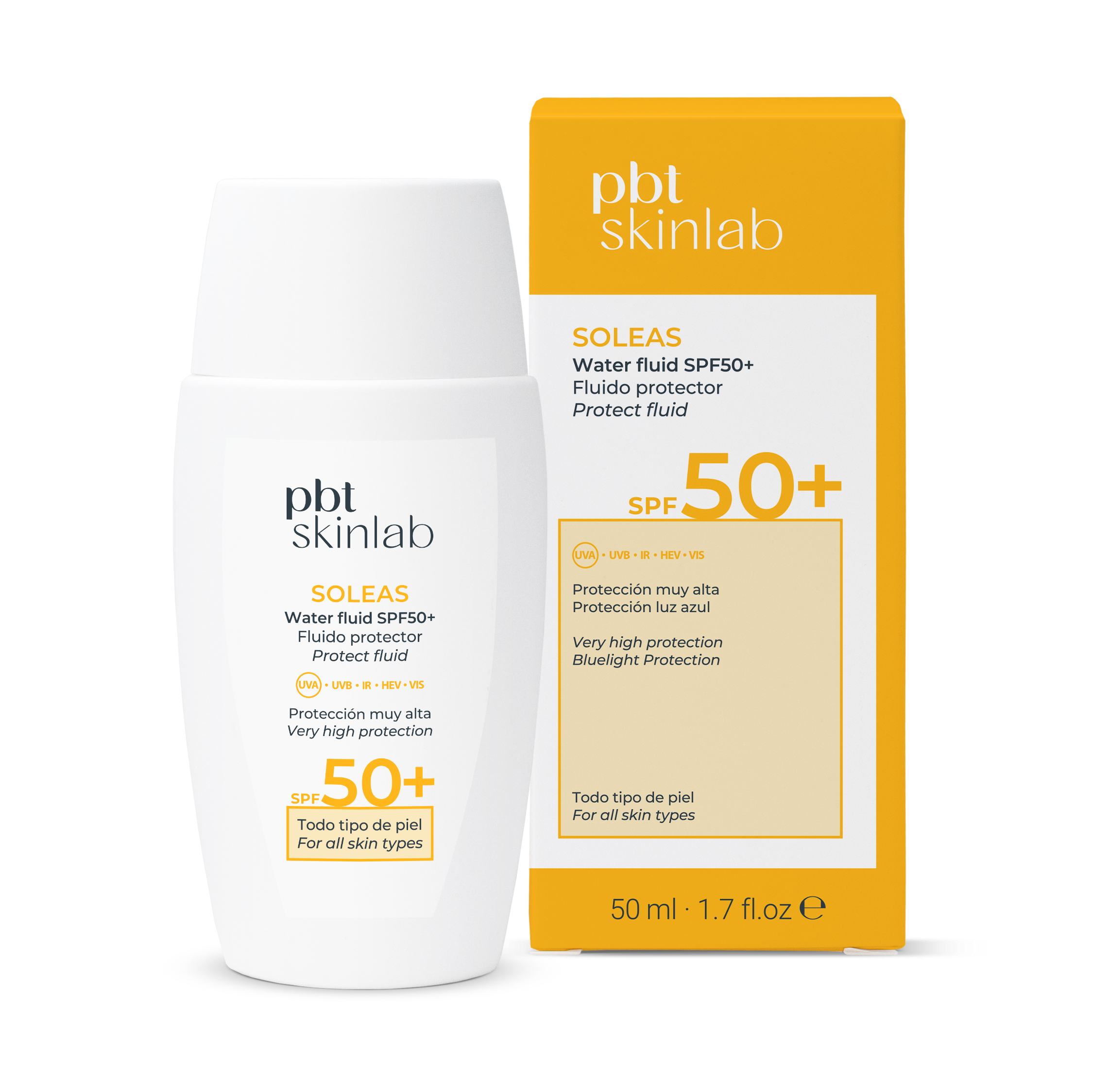 PBT SOLEAS Water Fluido SPF50+ 50 ml - PBT Skinlab